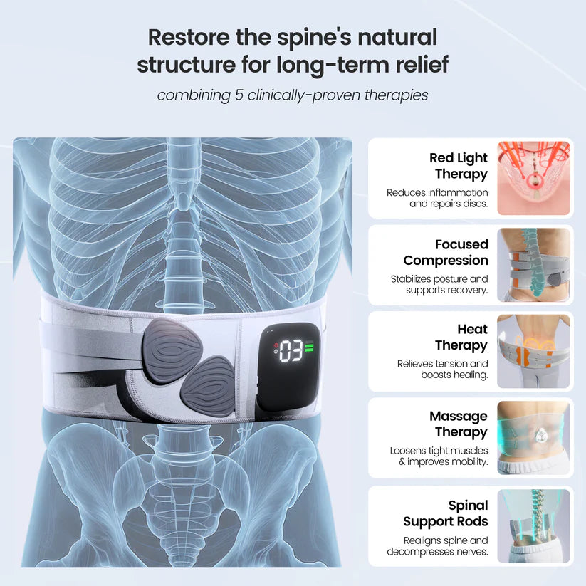 Restore™ Therapy Support Belt — Back Pain Relief + Red Light Therapy