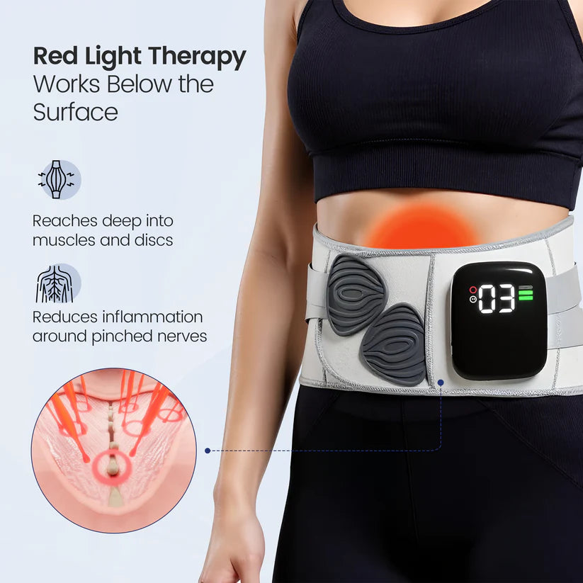 Restore™ Therapy Support Belt — Back Pain Relief + Red Light Therapy